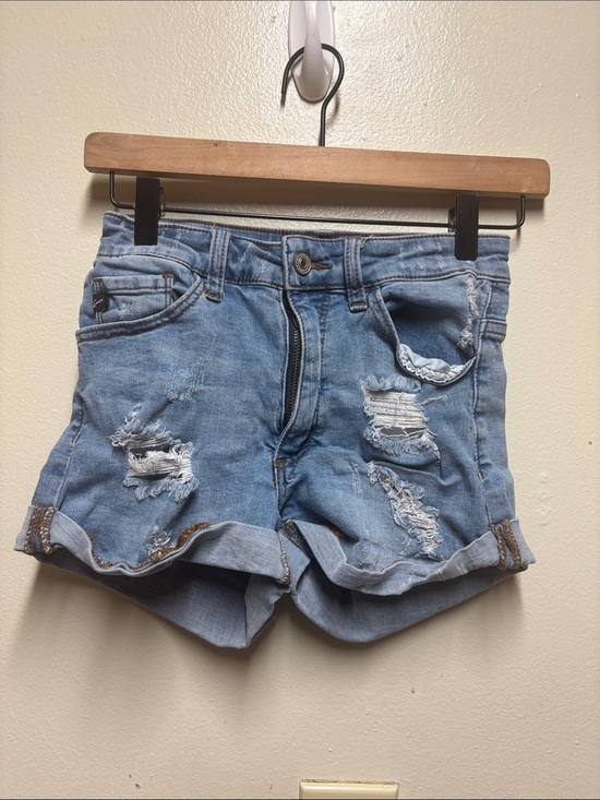 KanCan Pants - KanCan Light Blue Distressed Denim Jean Shorts size 24